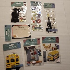 Prom School Graduation scrapbook sticker bundle Craft DIY lot of 7